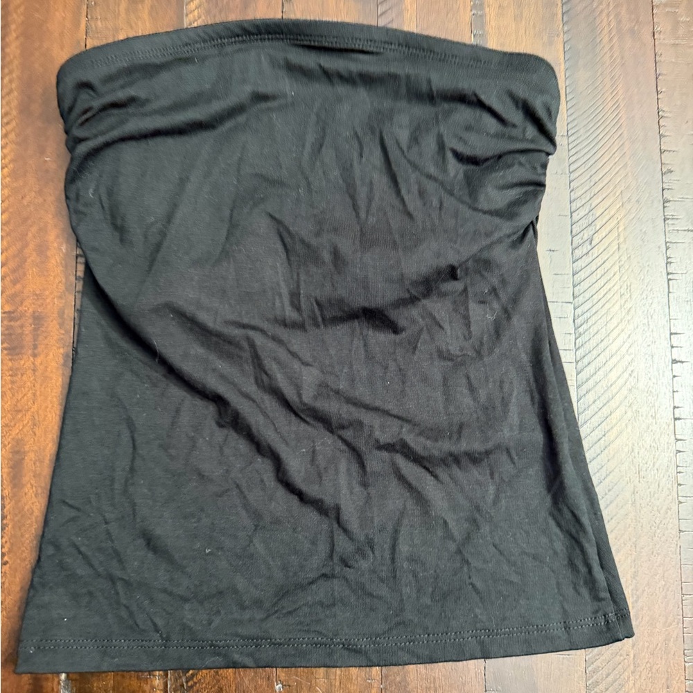 Black Strapless Crop Top